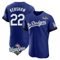 Los Angeles Dodgers #22 Clayton Kershaw Player Royal HOLBERT World Series City Connect Elite Home Stitched Jerseys