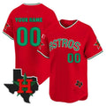 Custom Houston Astros Mexico Texas Patch Vapor Premier Limited Jersey V3 ¨C Red HOLBERT