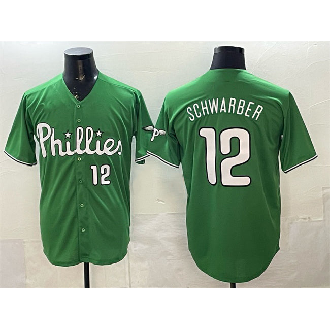 Philadelphia Phillies #12 Kyle Schwarber Green HOLBERT Limited Stitched Jersey