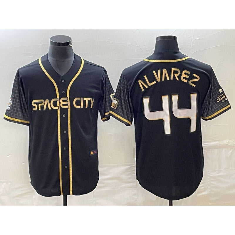 Houston Astros #44 Yordan Alvarez Black HOLBERT City Connect Cool Base Stitched Jersey
