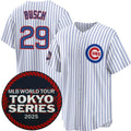 Chicago Cubs #29 Michael Busch White HOLBERT 2025 World Tour Tokyo Series Home Stitched Jersey