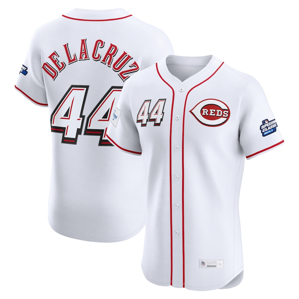 Cincinnati Reds #44 Elly De La Cruz Player White HOLBERT Speedway Classic Limited Elite Home Stitched Jerseys