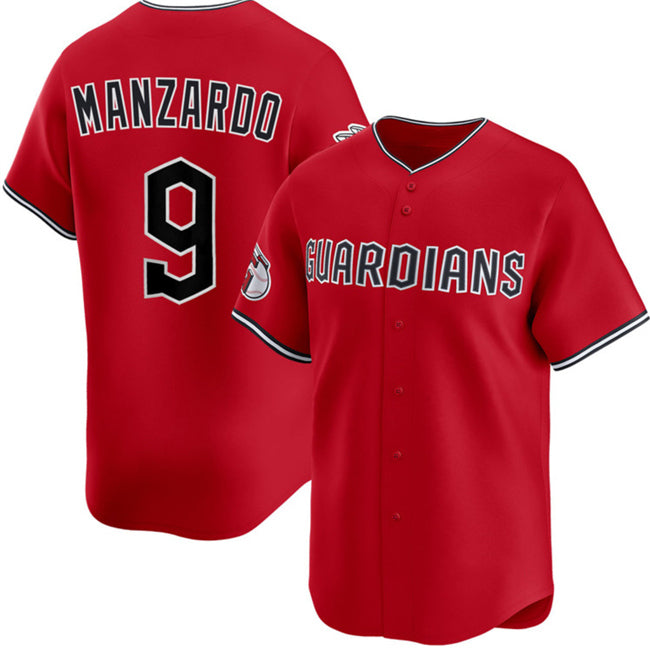 Cleveland Guardians #9 Kyle Manzardo Red HOLBERT Alternate Limited Stitched Jersey