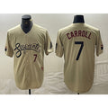 Arizona Diamondbacks #7 Corbin Carroll Number 2021 Gold HOLBERT City Connect Cool Base Stitched Jerseys