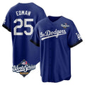 Los Angeles Dodgers #25 Tommy Edman Player Royal HOLBERT World Series City Connect Home Game Stitched Jerseys