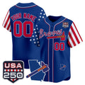 Custom Atlanta Braves America 250 Edition Vapor Premier Limited Royal HOLBERT Stitched Jerseys