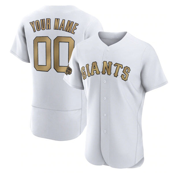 Custom San Francisco Giants Active Player White HOLBERT 2022 All-Star Flex Base Stitched Jersey