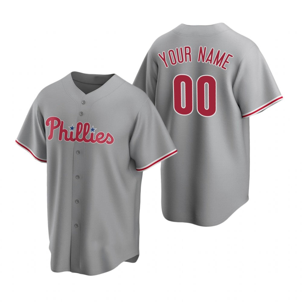 Custom Philadelphia Phillies Gray HOLBERT Stitched Cool Base Road Jersey