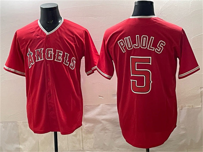 Los Angeles Angels #5 Albert Pujols Red HOLBERT Stitched Jersey