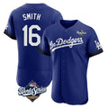 Los Angeles Dodgers #16 Will Smith Player Royal HOLBERT World Series City Connect Elite Home Stitched Jerseys