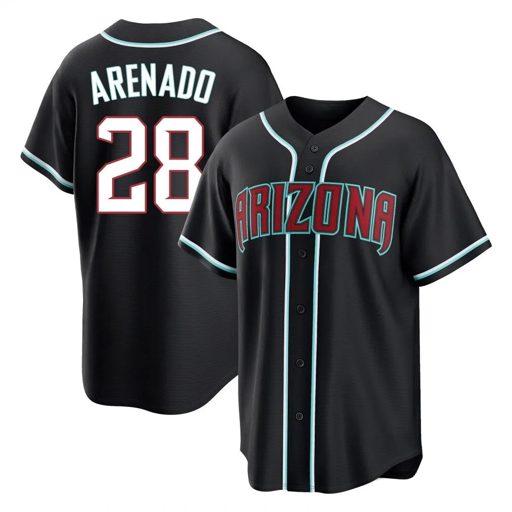 Arizona Diamondbacks #28 Nolan Arenado Player Black HOLBERT Home Game Stitched Jerseys