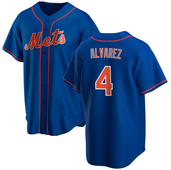 New York Mets #4 Francisco ¨¢lvarez Royal HOLBERT Cool Base Stitched Jersey