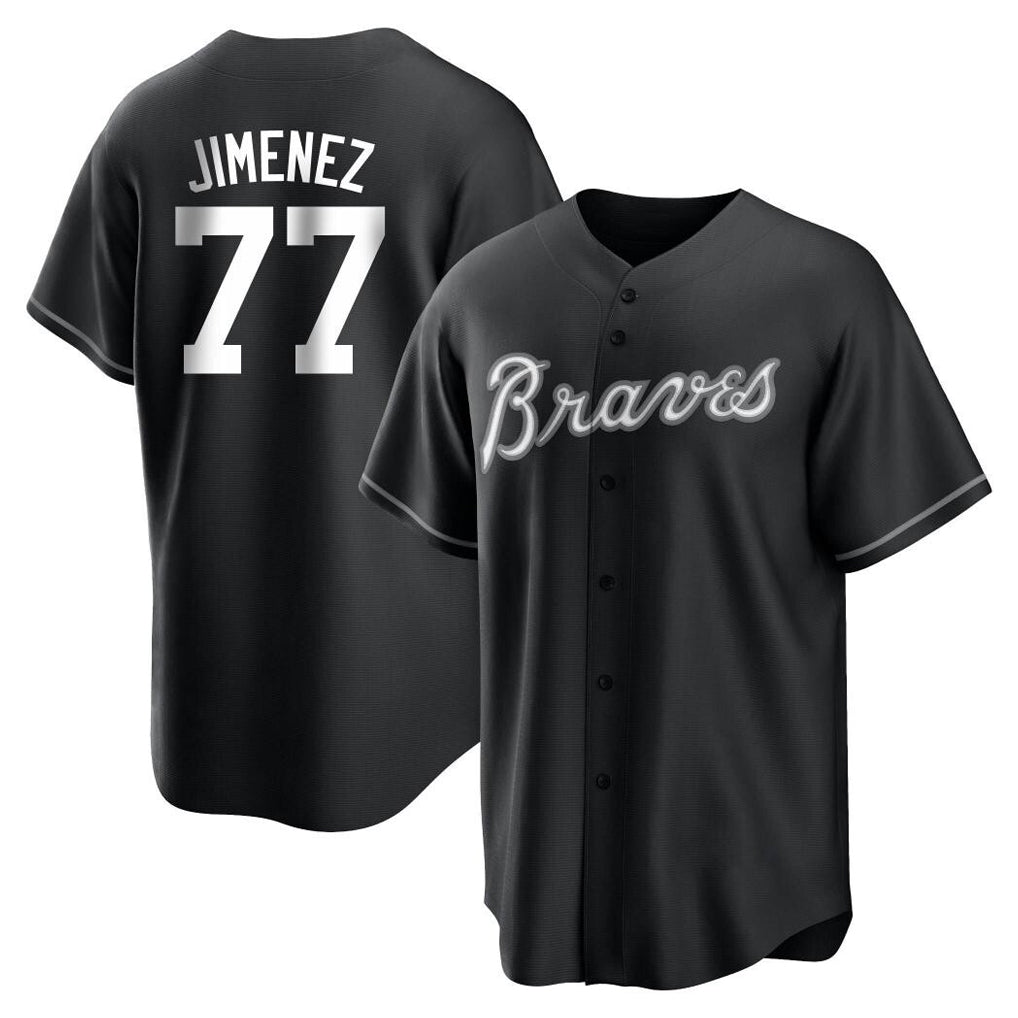 Atlanta Braves #77 Joe Jimenez Player Black HOLBERT Home Game Stitched Jerseys