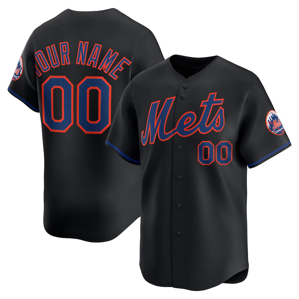 Custom New York Mets Black HOLBERT Alternate Limited Jersey