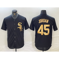 Chicago White Sox #45 Michael Jordan Black Gold HOLBERT Cool Base Stitched Jersey