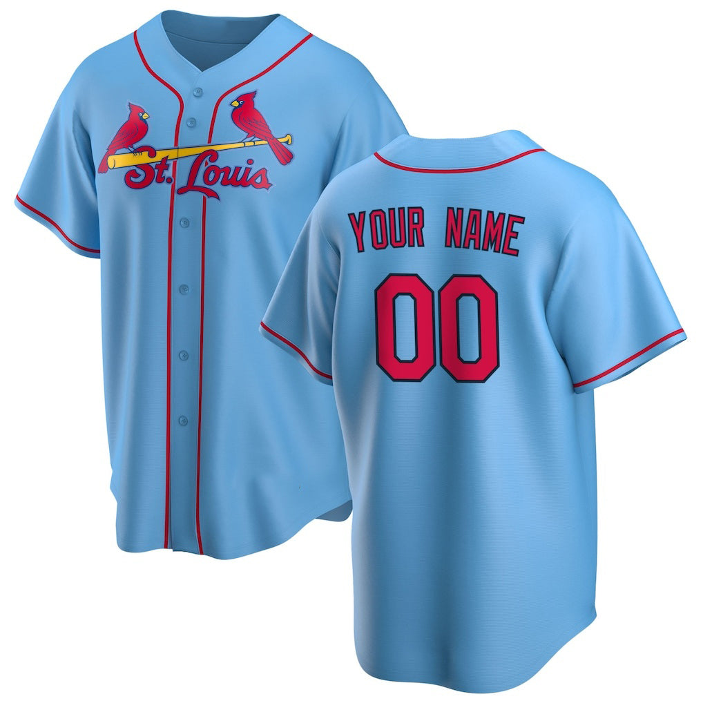 Custom St. Louis Cardinals Light Blue HOLBERT Alternate Replica Jersey