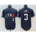 Houston Astros #3 Jeremy Pena Number Mexico Black HOLBERT Cool Base Stitched Jersey