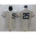 Chicago White Sox #25 Andrew Vaughn 2021 Cream Navy HOLBERT Field of Dreams Flex Base Stitched Jersey