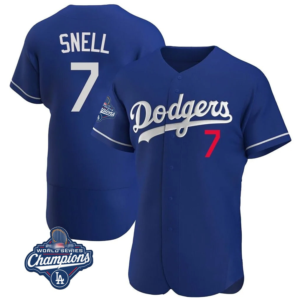 Los Angeles Dodgers #7 Blake Snell Player Royal HOLBERT Limited Elite World Series Meet Home Stitched Jerseys