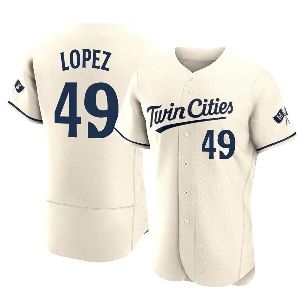 Minnesota Twins #49 Pablo Lopez Player Cream HOLBERTHome Limited Elite Stitched Jerseys