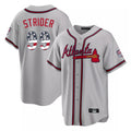Atlanta Braves #99 Spencer Strider Player Gray HOLBERT USA 250 Fourth Of July Limited Home Game Stitched Jerseys