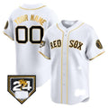 Custom Boston Red Sox 2024 Spring Training Patch Vapor Premier Limited Jersey ¨C White Gold HOLBERT