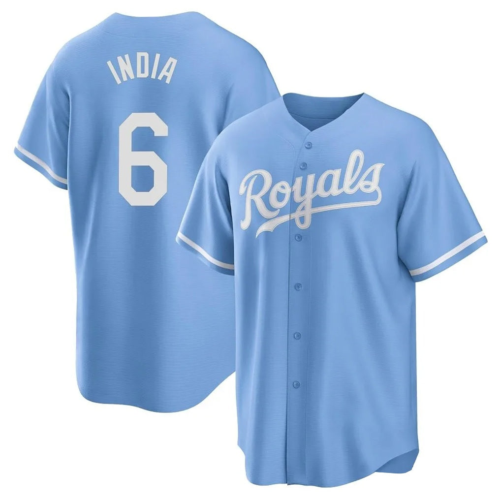 Kansas City Royals #6 Jonathan India Player Light Blue HOLBERT Home Game Stitched Jerseys