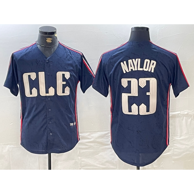 Cleveland Guardians #23 Josh Naylor Navy HOLBERT 2024 City Connect Limited Stitched Jersey