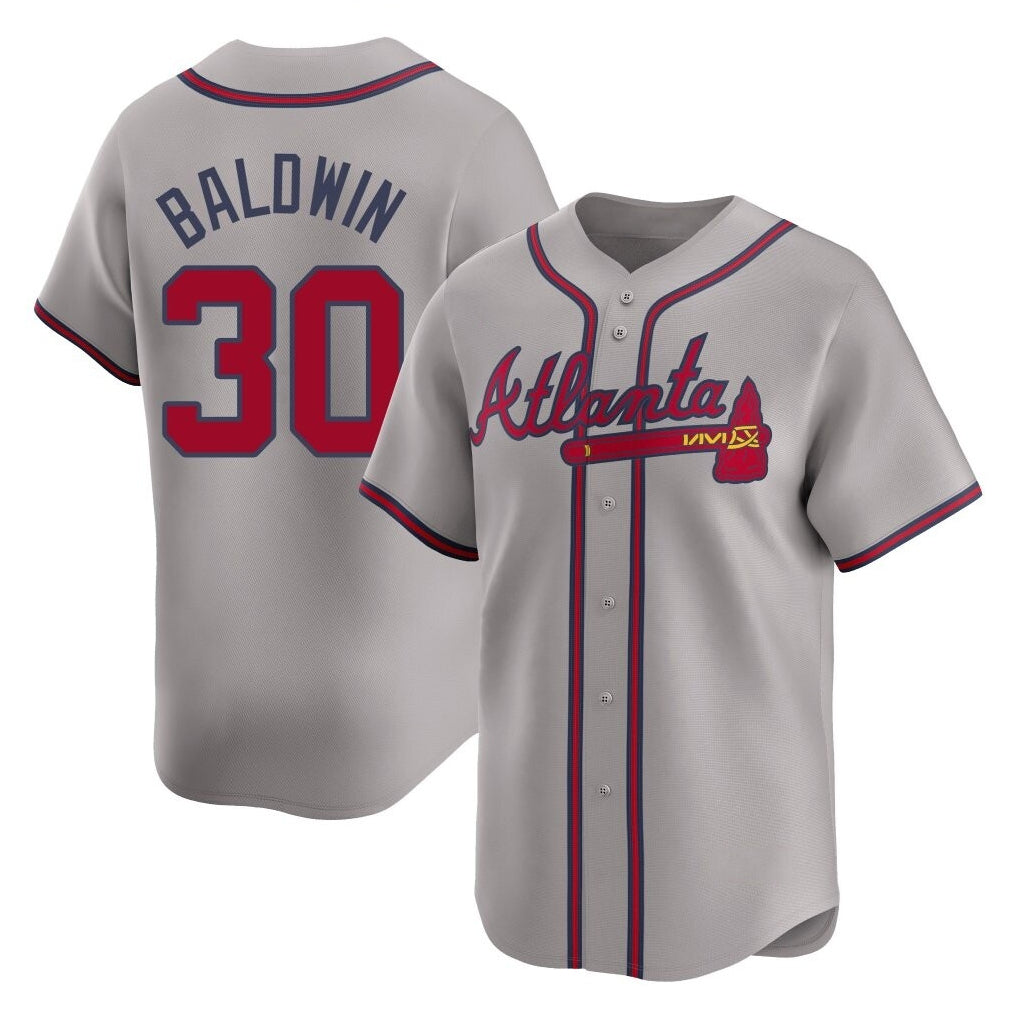 Atlanta Braves #30 Drake Baldwin Player Gray HOLBERT Limited Home Game Stitched Jerseys