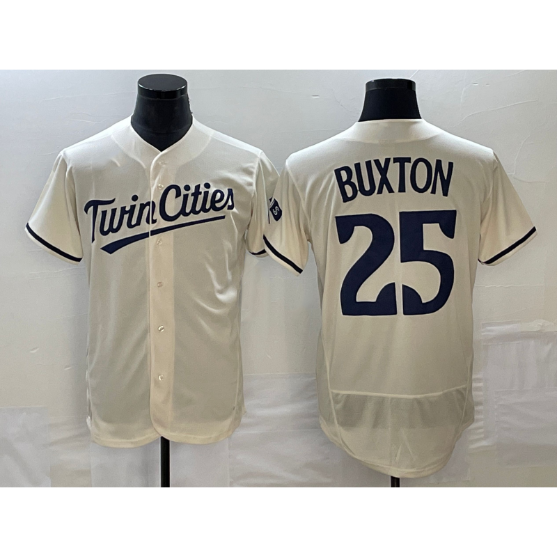 Minnesota Twins #25 Byron Buxton 2023 Cream HOLBERT Flex Base Stitched Jersey