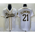 Pittsburgh Pirates #21 Roberto Clemente White HOLBERT Cool Base Stitched Jersey