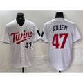 Minnesota Twins #47 Edouard Julien White HOLBERT Cool Base Stitched Jersey 1