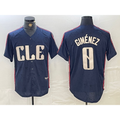 Cleveland Guardians #0 Andres Gimenez Navy HOLBERT 2024 City Connect Limited Stitched Jersey 2