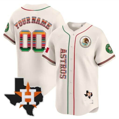 Custom Houston Astros Mexico Vapor Premier Limited Jersey V4 ¨C Cream HOLBERT