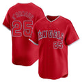 Los Angeles Angels #25 Travis d'Arnaud Player Red HOLBERT Home Limited Stitched Jerseys