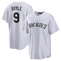 Colorado Rockies #9 Brenton Doyle White HOLBERT Home Replica Jersey