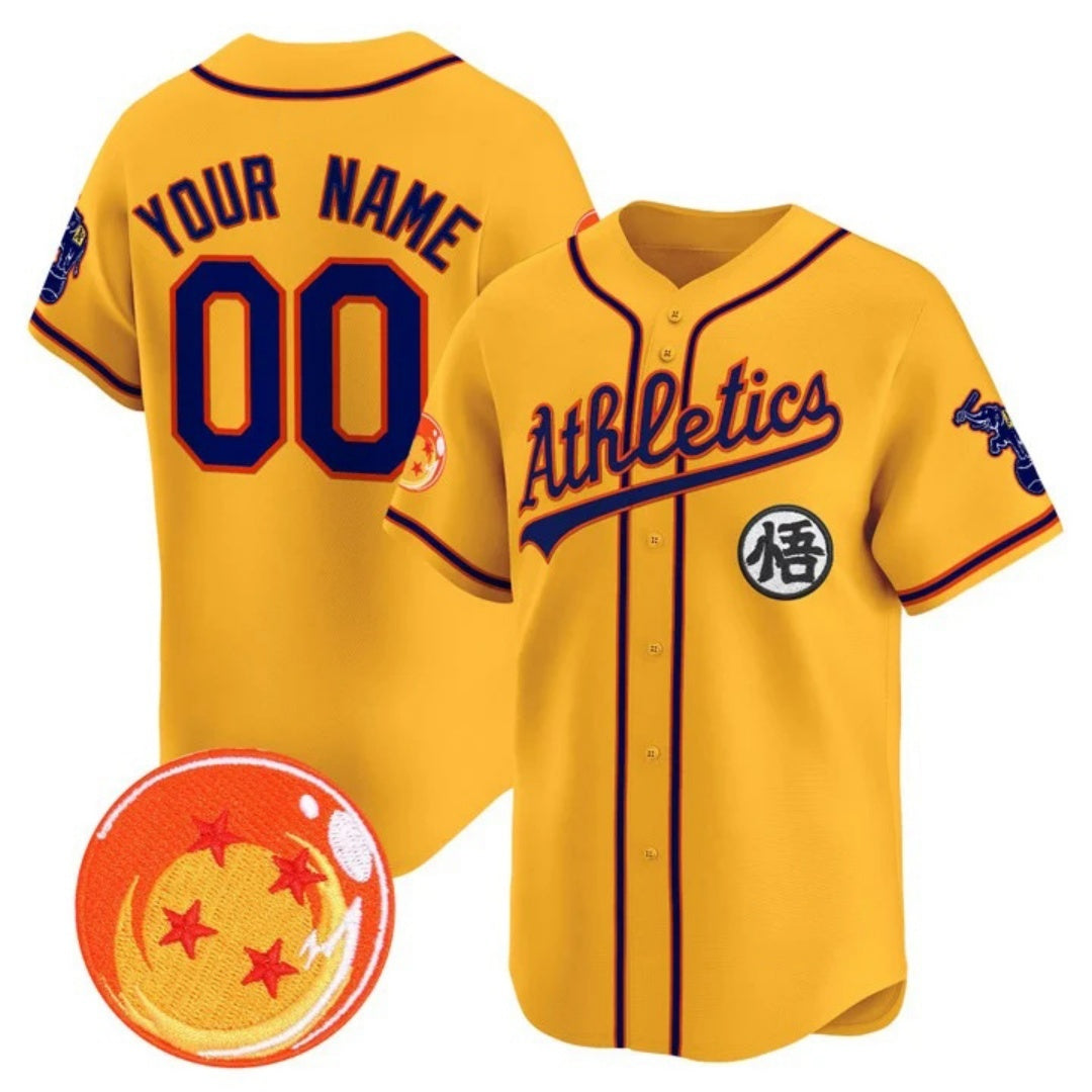 Custom Oakland Athletics x Dragon Ball Gold HOLBERT Vapor Premier Limited Jersey - All Stitched