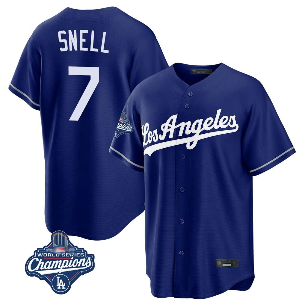 Los Angeles Dodgers #7 Blake Snell Player Royal HOLBERT Game World Series Meet Stitched Jerseys