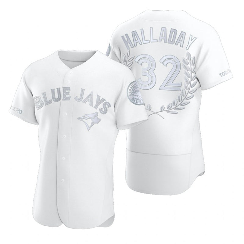 Toronto Blue Jays #32 Roy Halladay White HOLBERT Flexbase Fashion Jersey
