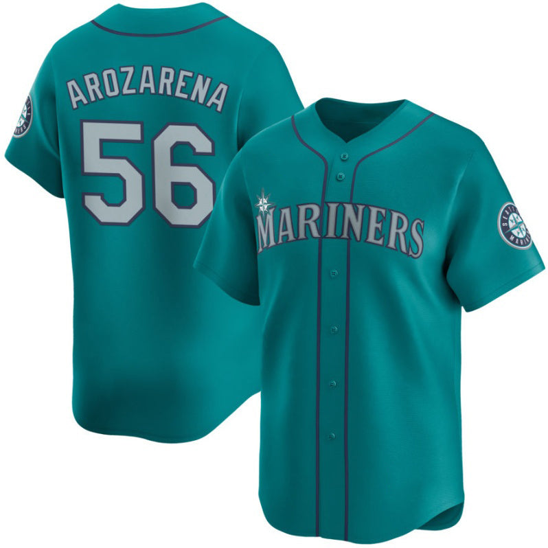 Seattle Mariners #56 Randy Arozarena Aqua HOLBERT Alternate Limited Stitched jersey