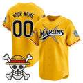 Custom Miami Marlins x One Piece Gold HOLBERT Vapor Premier Limited Jersey - Stitched