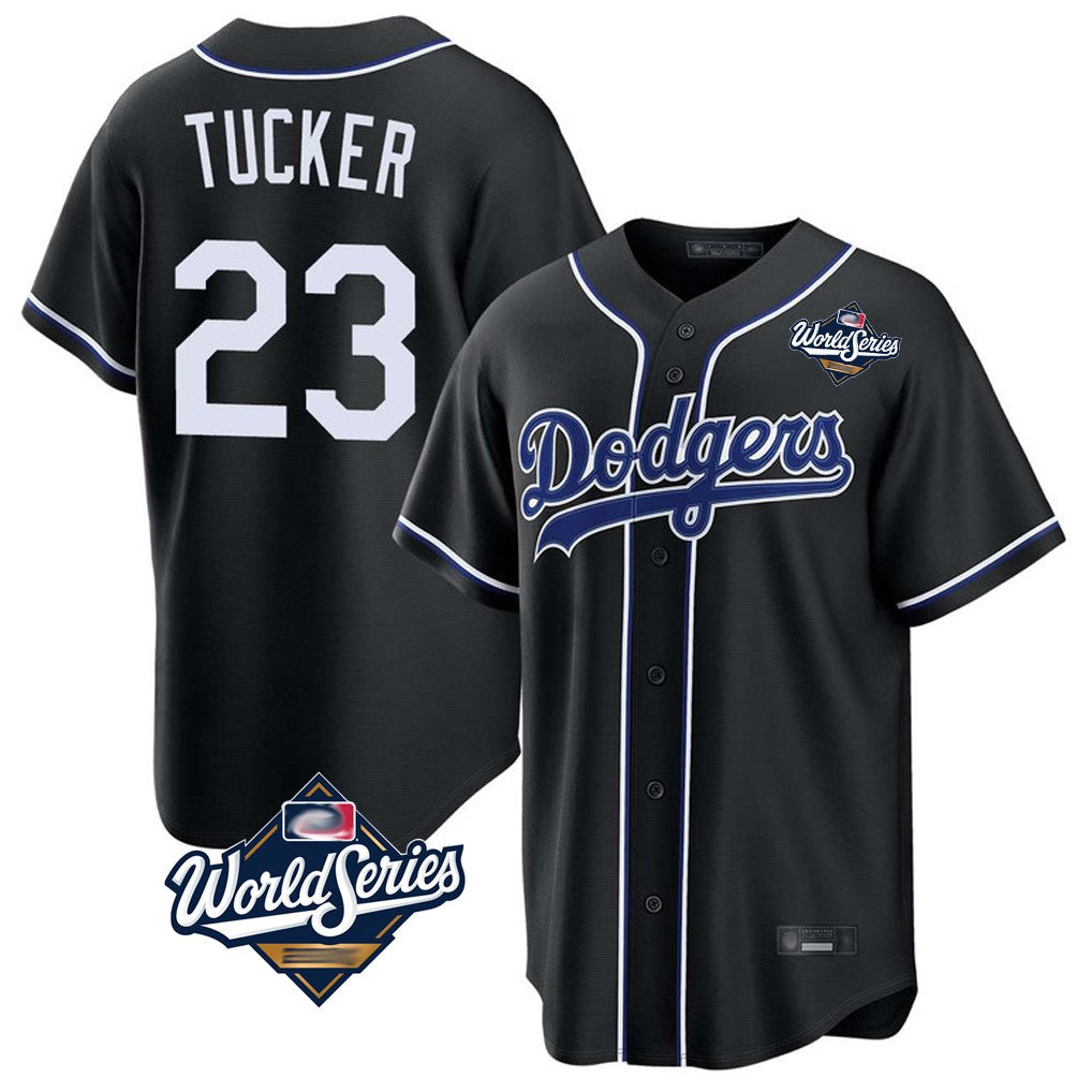 Los Angeles Dodgers #23 Kyle Tucker Player Black HOLBERT World Series Carbon Limited Home Stitched Jerseys