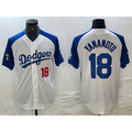Los Angeles Dodgers #18 Yoshinobu Yamamoto Number White Blue HOLBERT Fashion Stitched Cool Base Limited Jersey