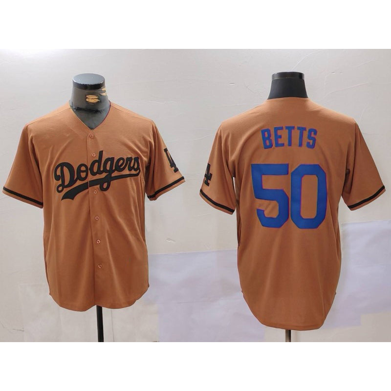 Los Angeles Dodgers #50 Mookie Betts Olive HOLBERT Cool Base Limited Stitched Jersey
