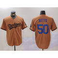 Los Angeles Dodgers #50 Mookie Betts Olive HOLBERT Cool Base Limited Stitched Jersey