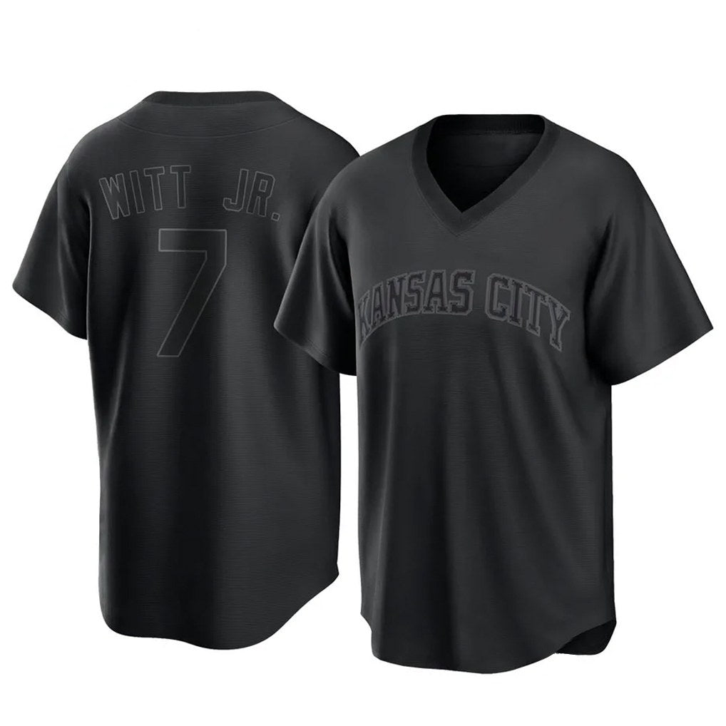 Kansas City Royals #7 Bobby Witt Jr. Player Black HOLBERT Fashion Game Stitched Jerseys