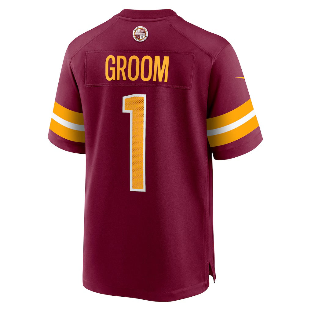 W.Commanders Number #1 Groom Burgundy HOLBERT Game Jersey