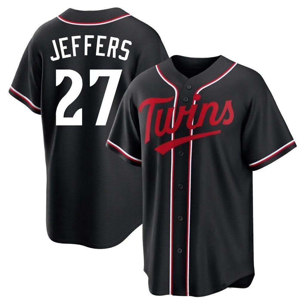 Minnesota Twins #27 Ryan Jeffers Player Black HOLBERTFashion Out Home Limited Stitched Jerseys