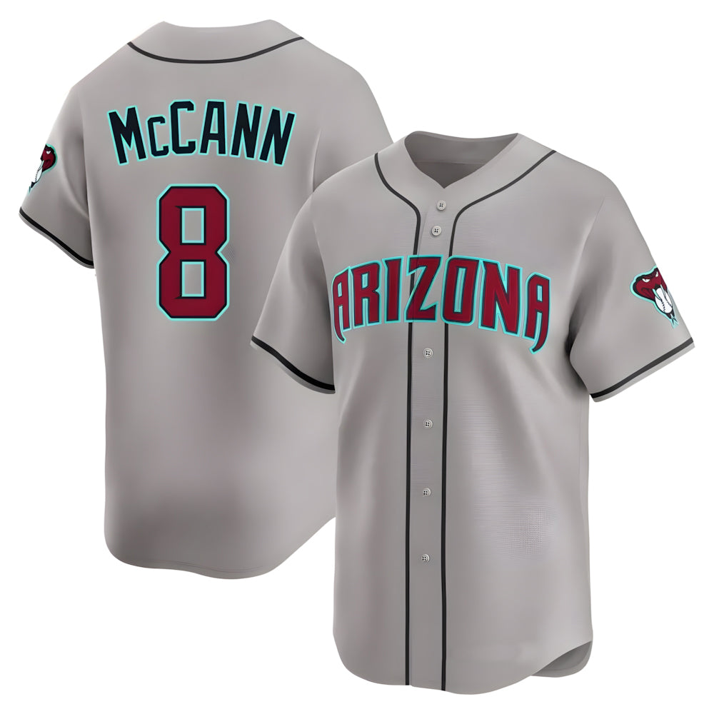 Arizona Diamondbacks #8 James McCann Player Gray HOLBERT Road Limited Home Game Stitched Jerseys