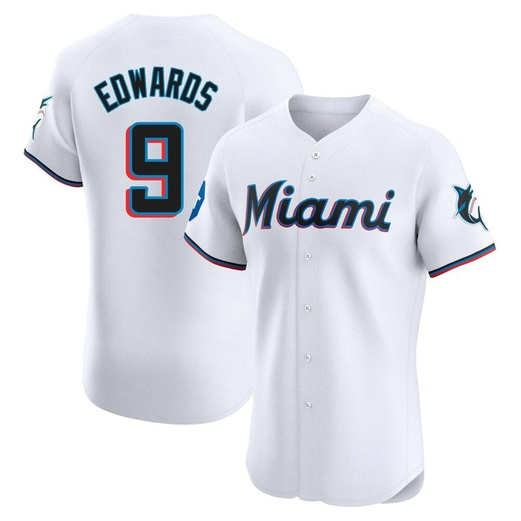 Miami Marlins #9 Xavier Edwards Player White HOLBERT Home Limited Elite Stitched Jerseys